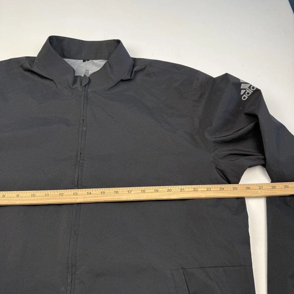 Adidas Provisional Rain Golf Jacket Mens 2XL Black Full Zip 3 Stripe GD1981